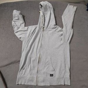 Obey Worlwide Hoodie Mens Large Long Sleeve Heather Gray Full Zip Sweat Jacket